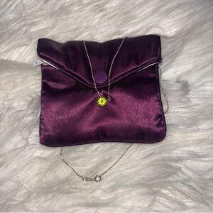 Genuine Peridot with 14kt White Gold Chain